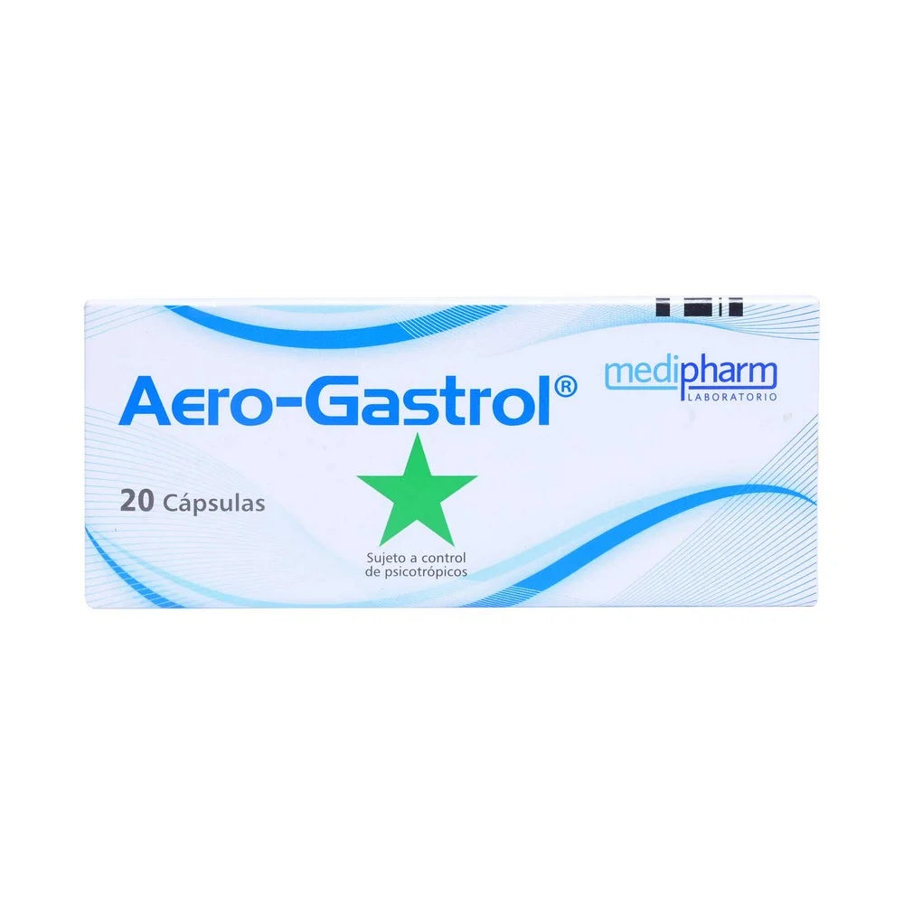 Aero-Gastrol Cápsulas x 20 (Clordiaz/Metoclop/Simeticona)