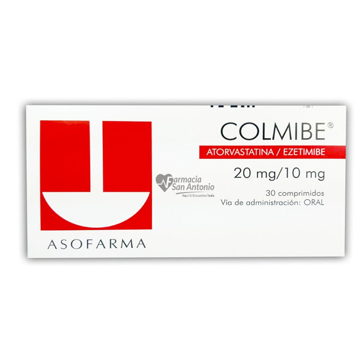 Colmibe Comprimidos 20mg/10mg x 30 (Ezetimibe/Atorvastatina)