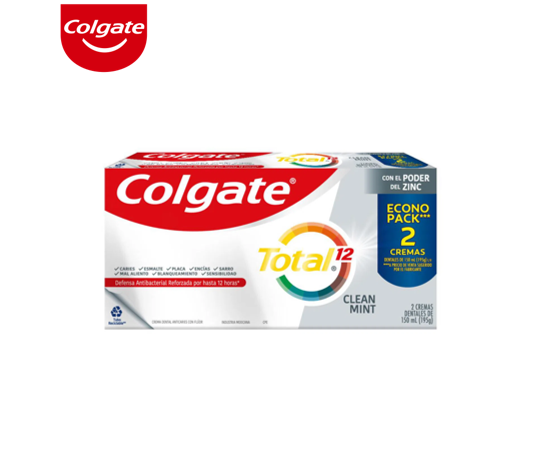 Colgate Crema Dental Total12 Cleanmint x 195 Gr x 2 Unidades