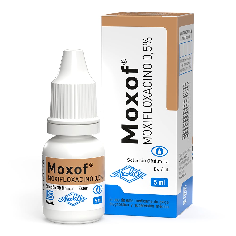 Moxof Solución Oftálmica 0,5% x 5 ml (Moxifloxacino)
