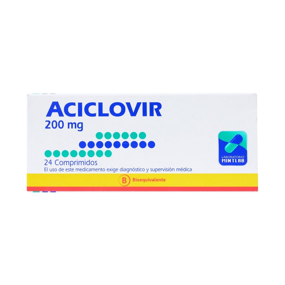 Aciclovir Comprimidos 200 mg x 24 Mint