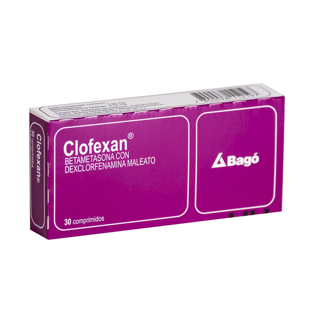 Clofexan Comprimidos x 30 (Betametasona / Dexclorfenamina)