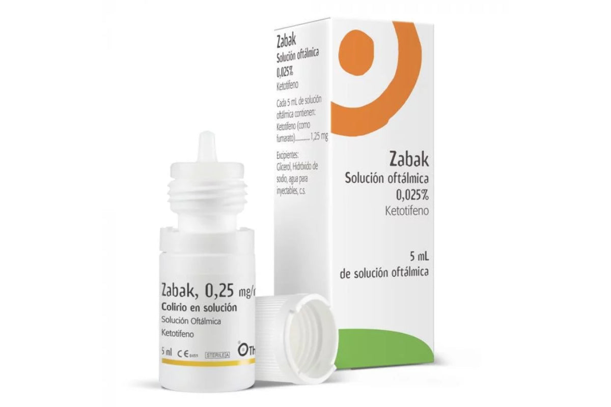 Zabak 0,025% Solución Oftálmica x 5 ml (Ketotifeno)