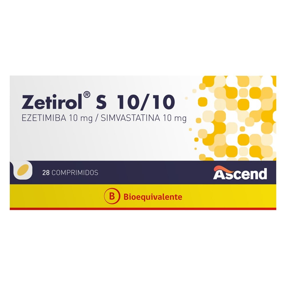 Zetirol S Comprimidos 10/10 mg x 28 Ascend (Ezetimibe/Simvastatina)