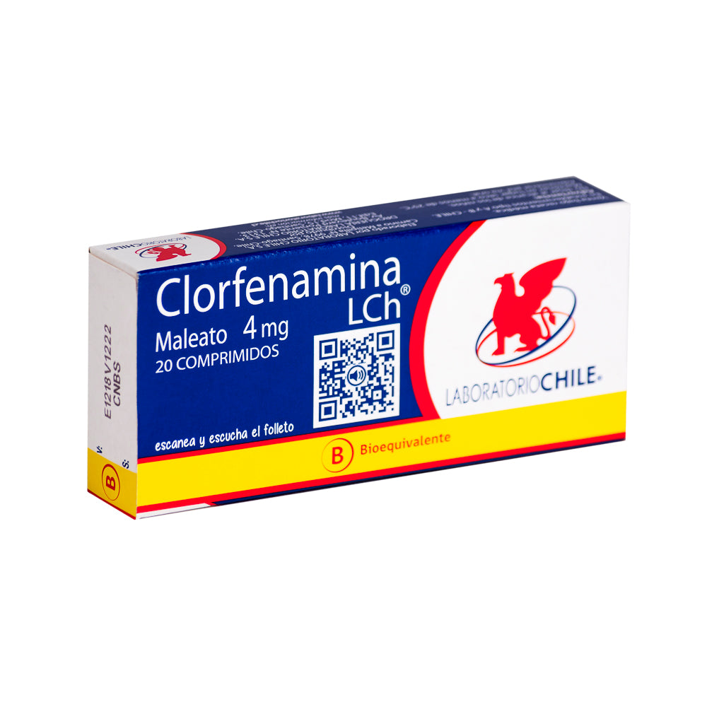 Clorfenamina Comprimidos 4 mg x 20 Chile