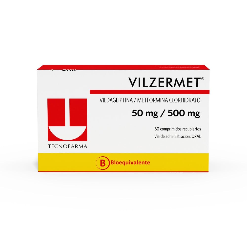 Vilzermet Comprimidos 50mg/500 mg 60 (Vildagliptina/Metformina)