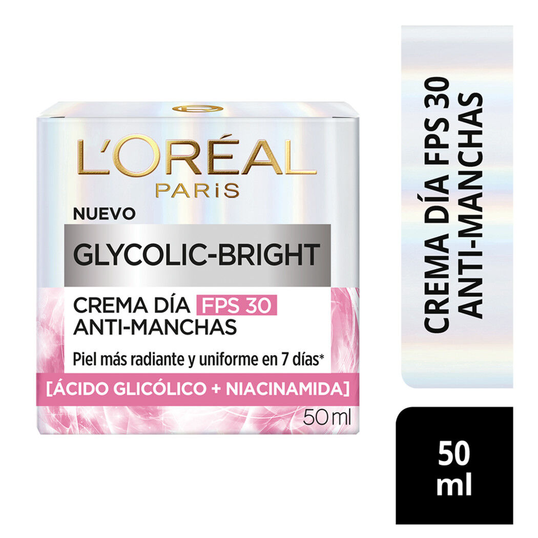 Loreal Crema Dia Fps30 Glycolic + Niacinamida x 50 ml