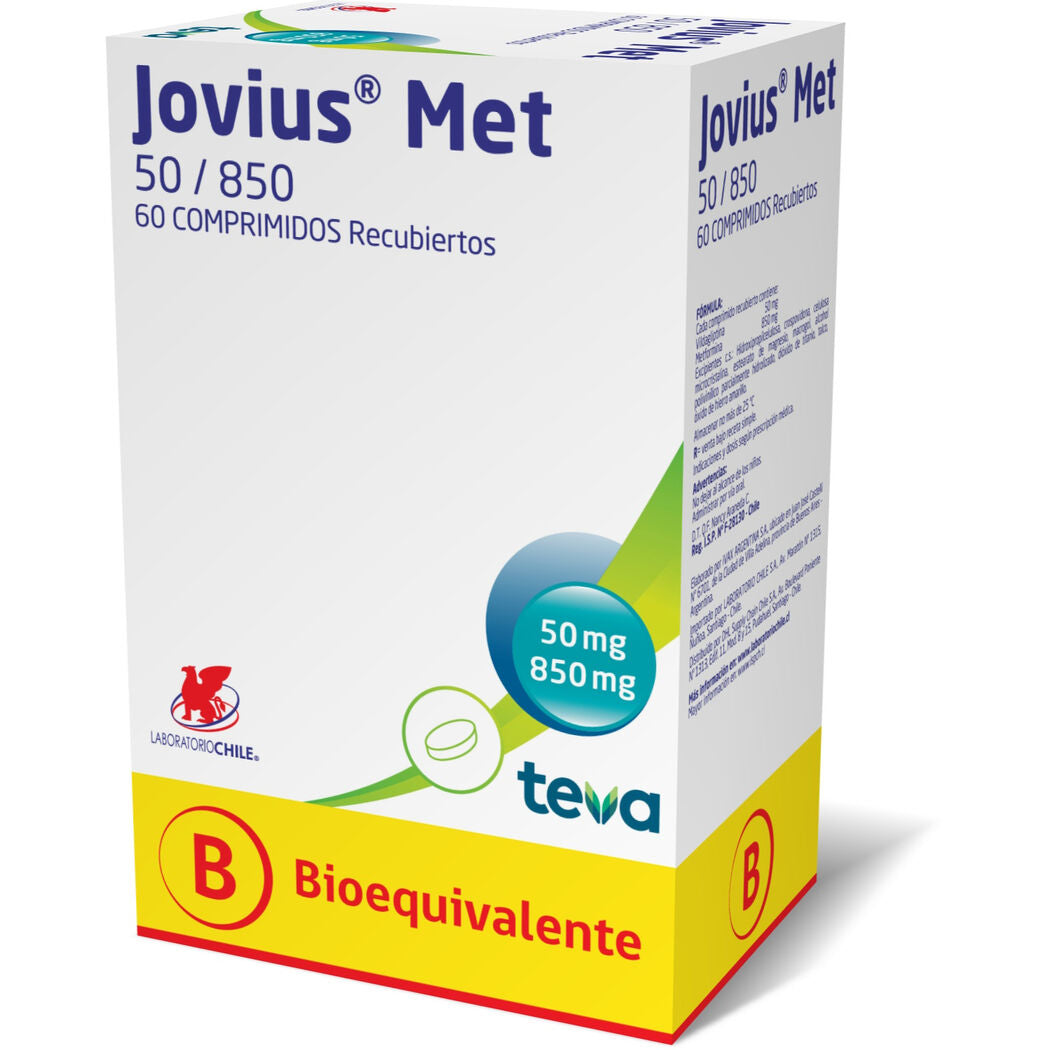 Jovius Met Comprimidos 50/850 mg x 60 (Vildagliptina/Metformina)