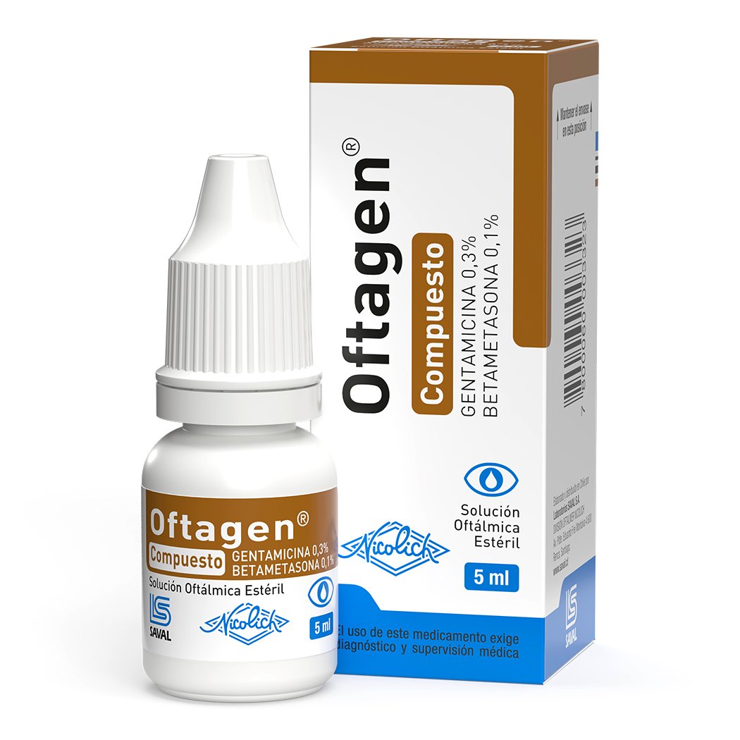 Oftagen Cmpt Solución Oftálmica x 5 ml (Gentamicina/Betametasona)