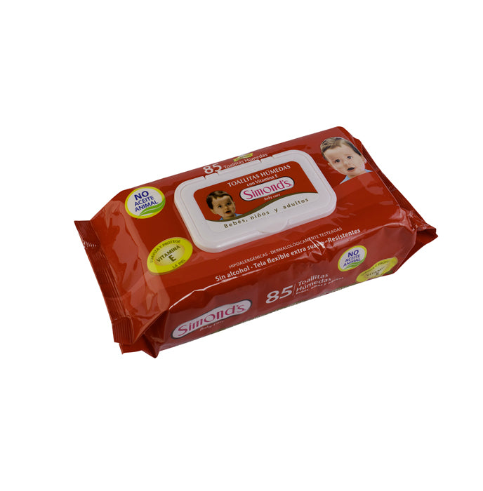 Toalla Humeda Plana Roja Vit E 2 x 60 Uns Simonds (Toallas Humedas)