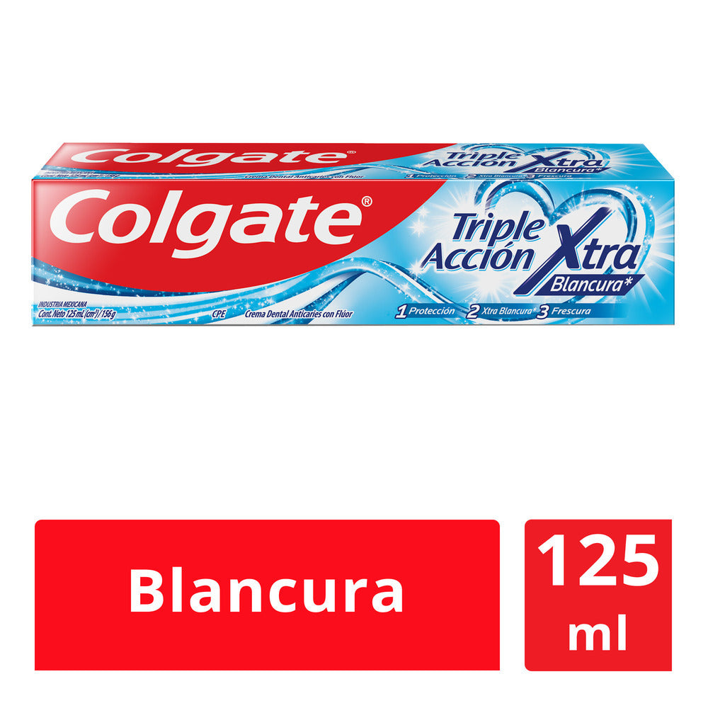 Colgate Crema Dental Triple Acc Ext Blancura x 125 ml (Crema Dental Adulto)