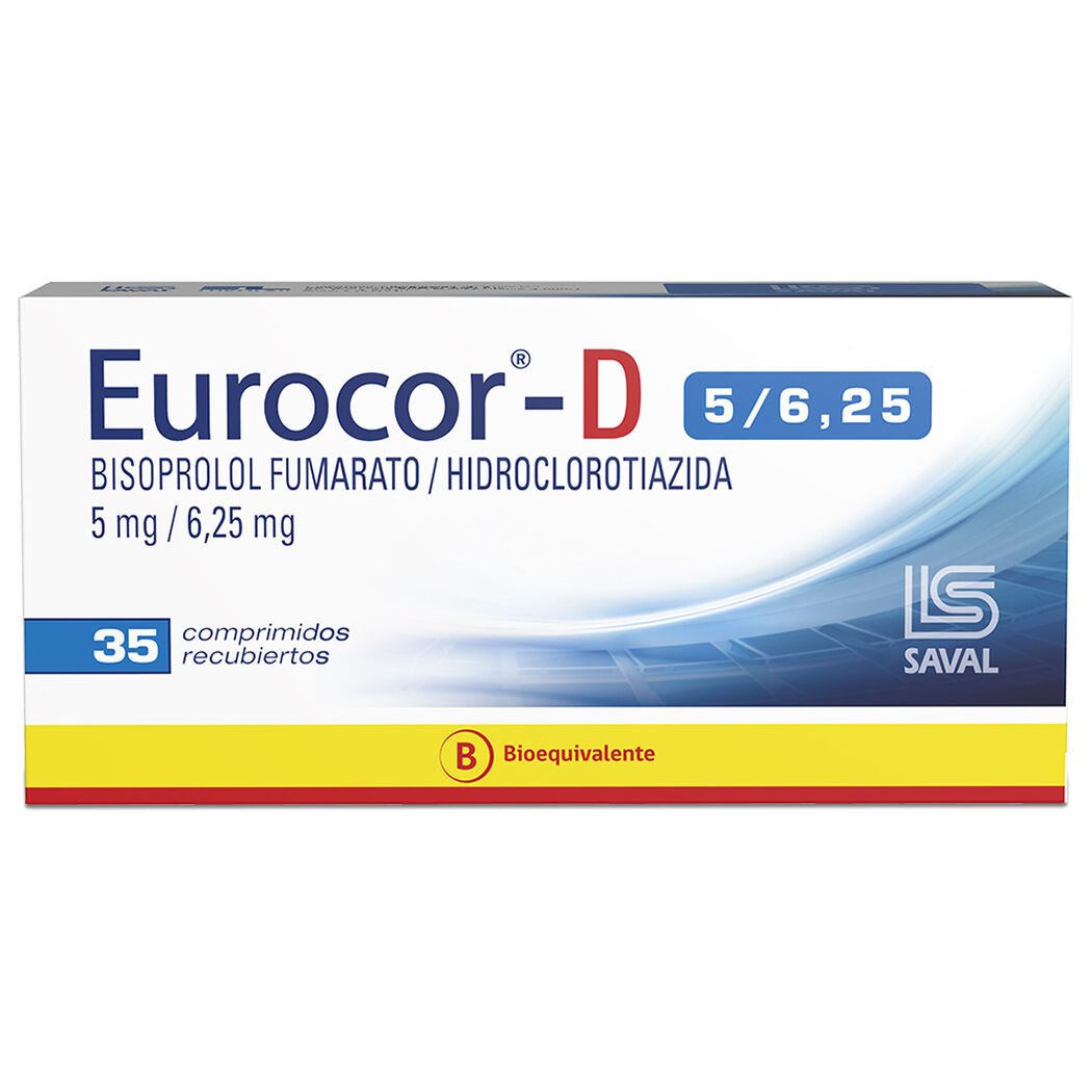 Eurocor D Comprimidos 2,5/6,25 mg x 35 (Bisoprolol/Hidroclorotiazida)