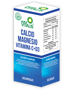 Calcio Magnesio Vit C D3 Cápsulas 367 mg x 100 Aura (Calcio/Magnesio/Vit C/Vit D3)
