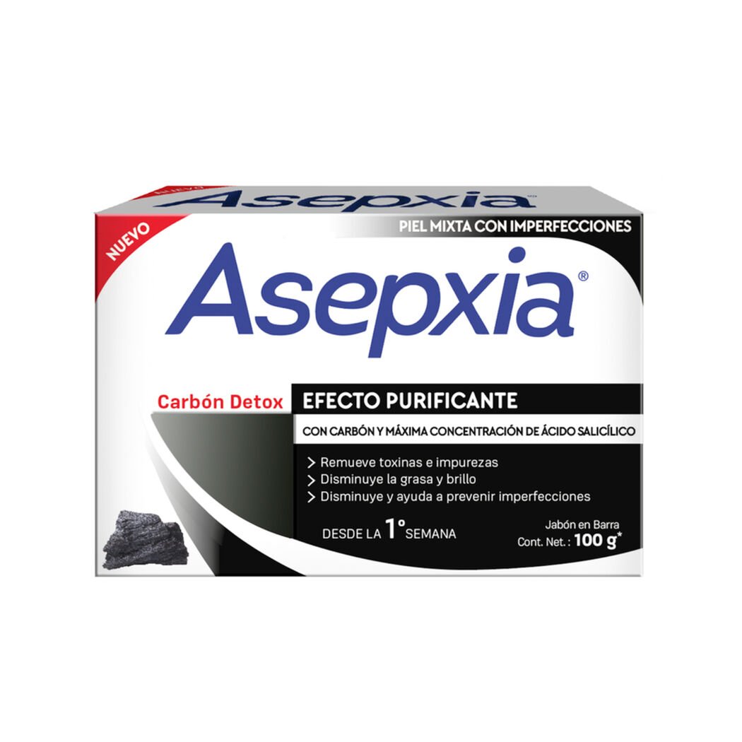Asepxia Carbon Jab x 100 Gr (Jabon Barra)