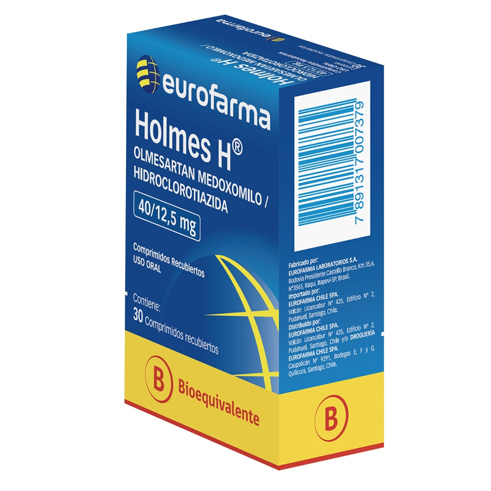 Holmes H Comprimidos 40mg/12,5mg x 30 (Olmesartan) (Olmesartan + Hidroclorotiazida)