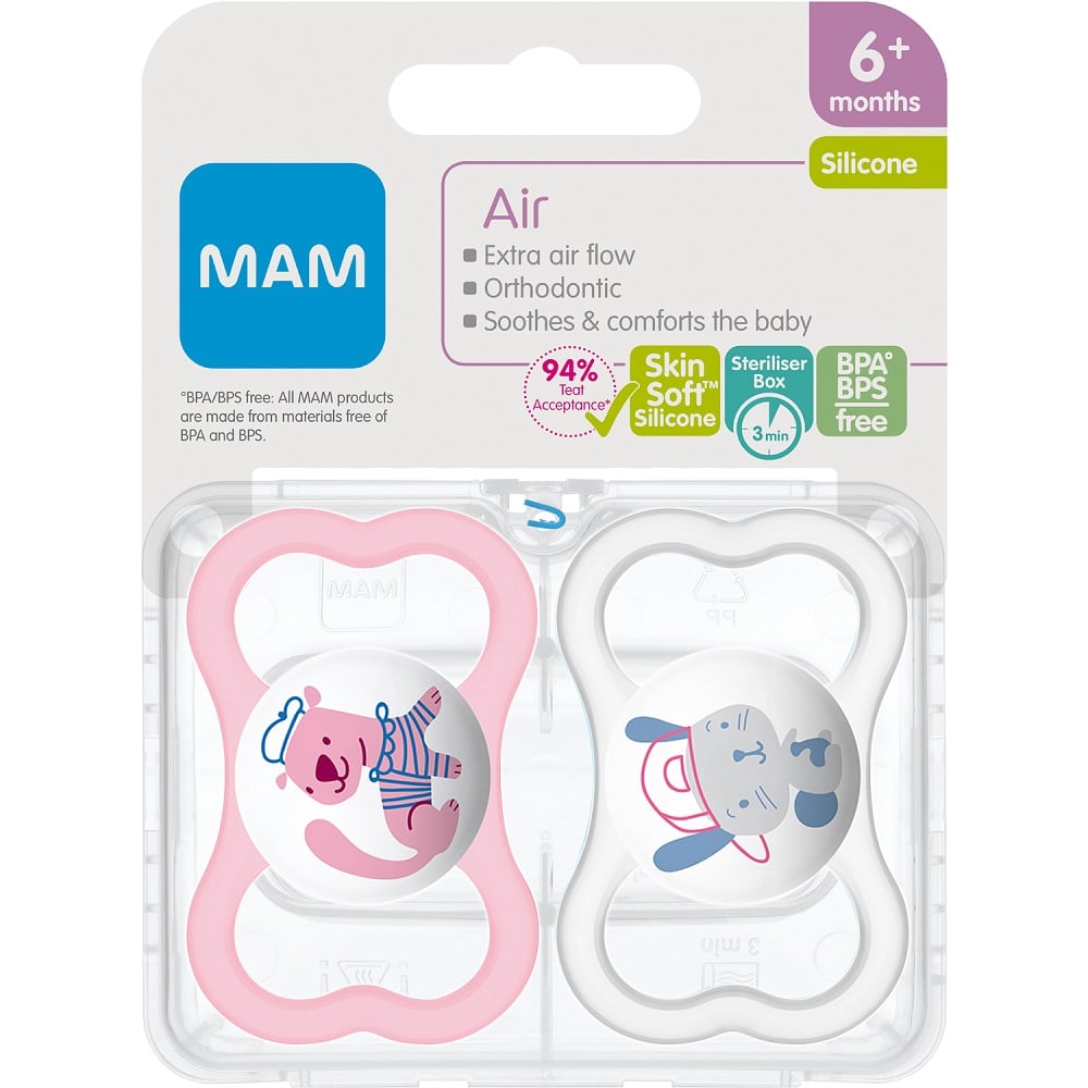 Mam Chupete x 2 Air 6+Silicona (Chupetes)