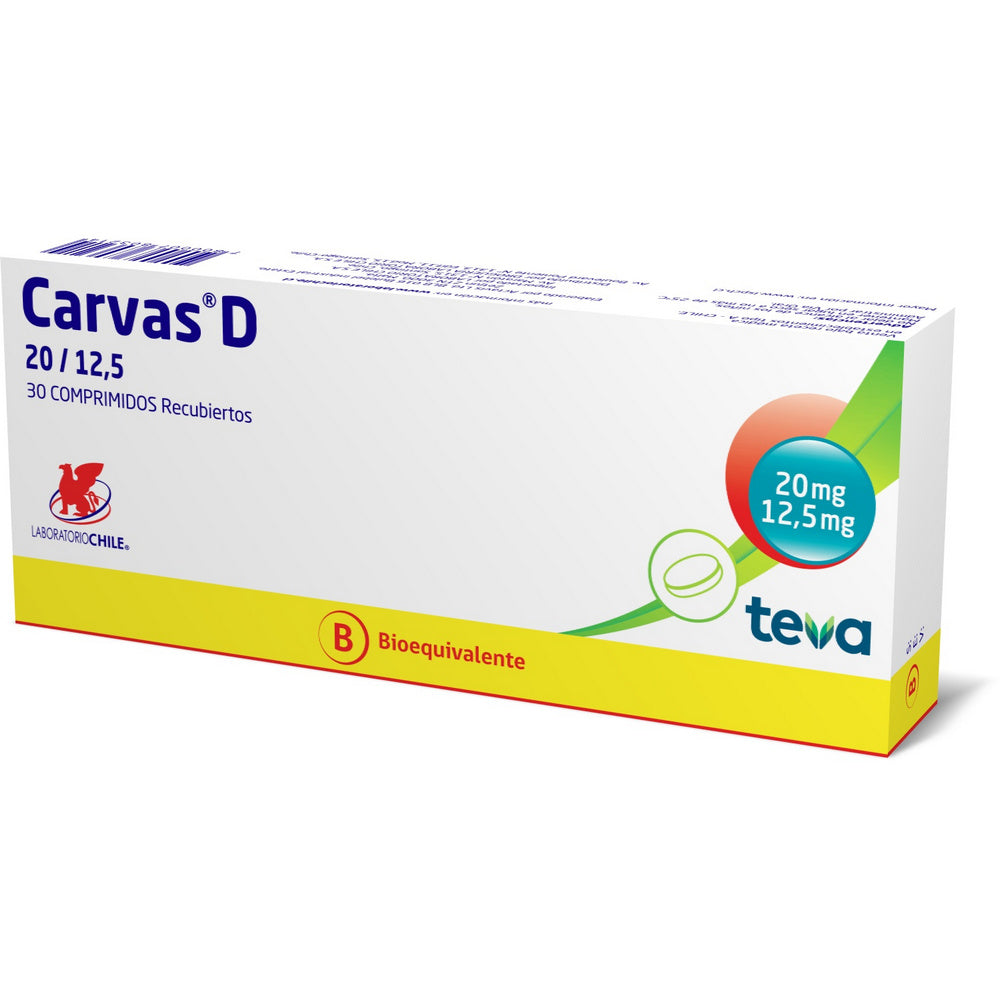 Carvas D Comprimidos 20/12.5 mg x 30 (Olmesartan + Hidroclorotiazida)