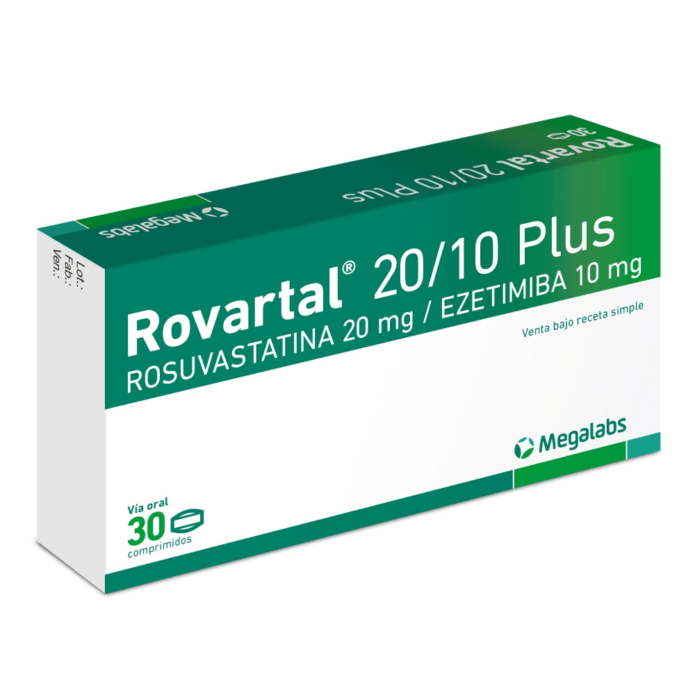 Rovartal Plus Comprimidos 10/20 mg x 30 (Rosuvastatina/ Ezetimiba)