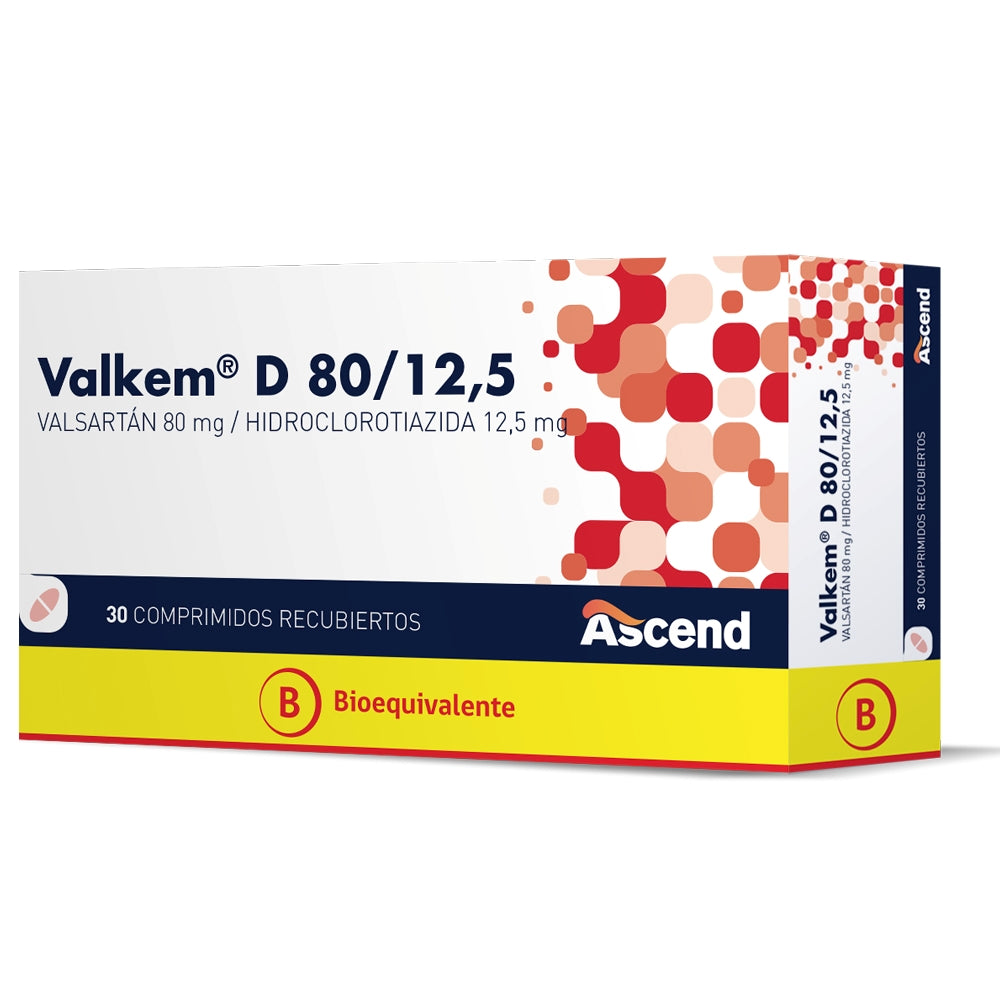 Valkem D Comprimidos 80/12,5 mg x 30 (Valsartan/Hidroclorot)
