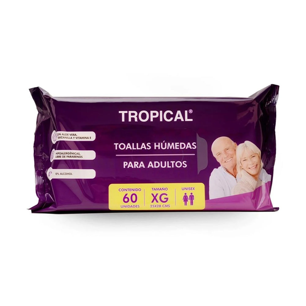Toalla Humeda Adulto x 60 Unidades Tropical (Toallas Humedas)