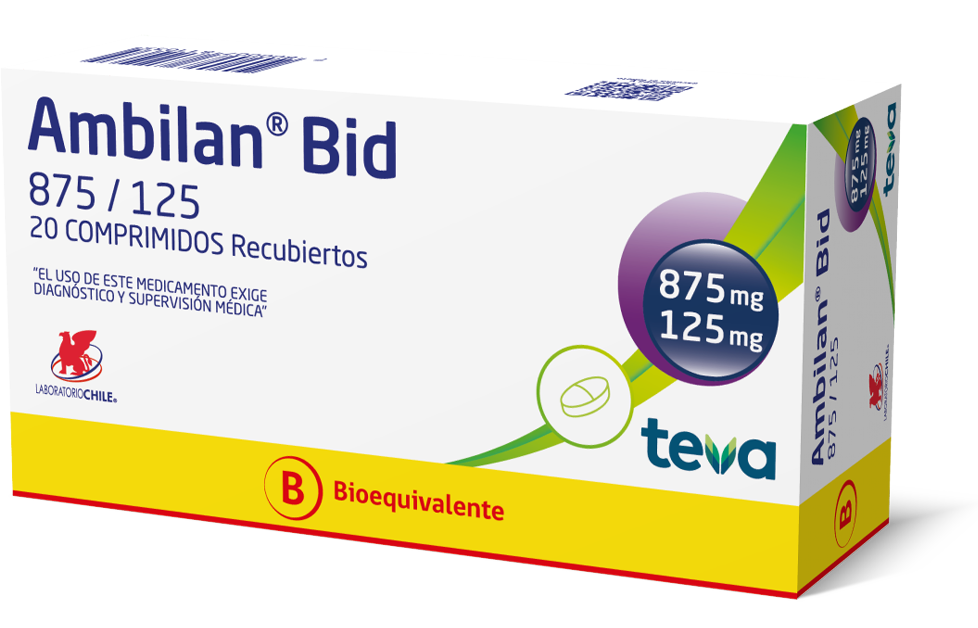 Ambilan Bid Comprimidos Rec x 875/125 mg x 14 (Amoxicilina/Ácido Clavulánico)