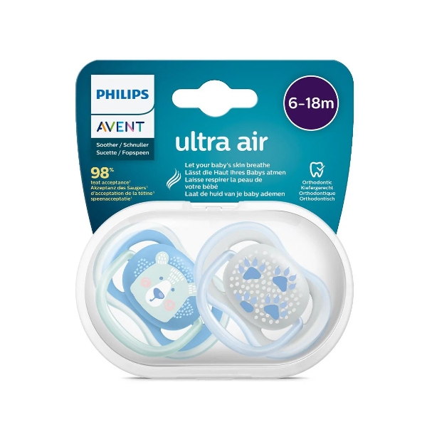 Avent Chupete Ultra Air 18M Niño x 2 Unidades