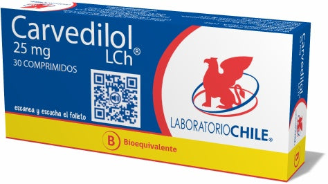Carvedilol Comprimidos 25 mg x 30 Chile