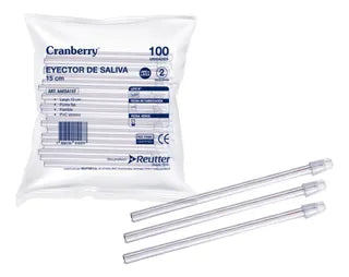 Eyector De Saliva 15 Cm Color Transparente x 100 Unidades