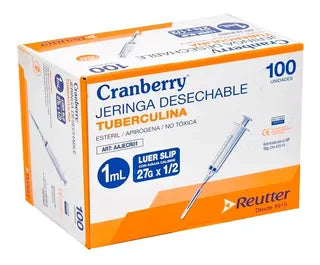 Cranberry Jeringa Tuberculina 1Cc C/A 27X1/2 x 100 Reutter (Jeringas)