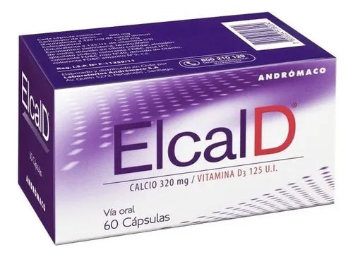 Elcal-D Cápsulas 320 mg+Vit D x 60 (Calcio+Vitamina D3)