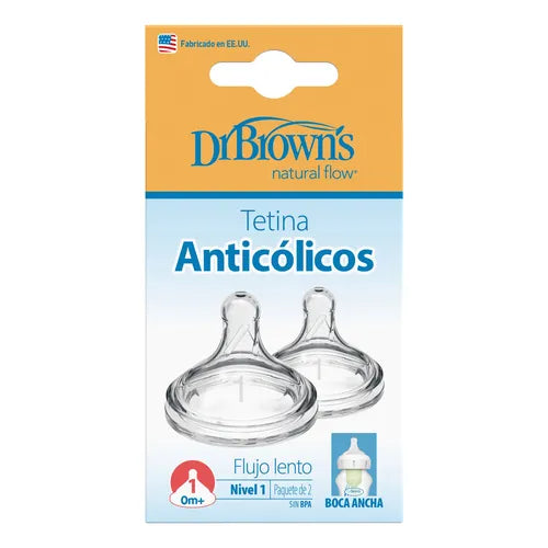 Tetina Mamad Boca Ancha Flujo Lento x 2 Unidades (Tetinas)