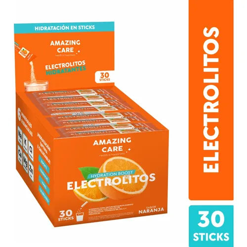 Amazing Care Electrolitos En Polvo Naranja x 30 Unidades