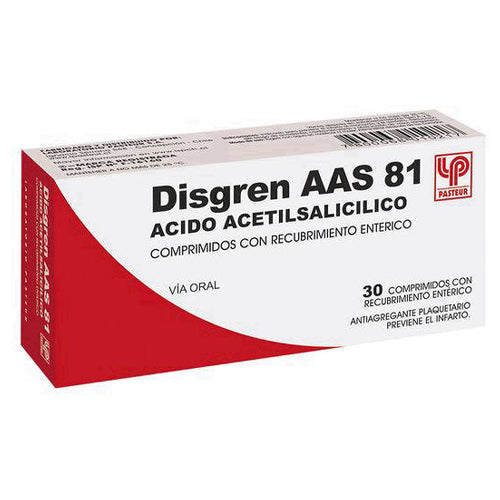 Disgren Aas Comprimidos 81 mg x 30 (Acido Acetilsalicilico)