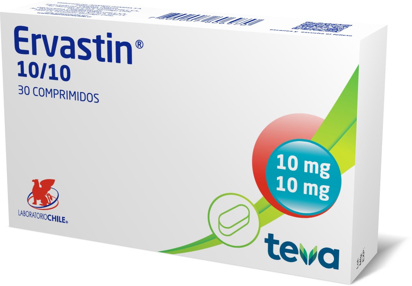 Ervastin Comprimidos 10/10 mg x 30 (Ezetimibe/Rosuvastatina)