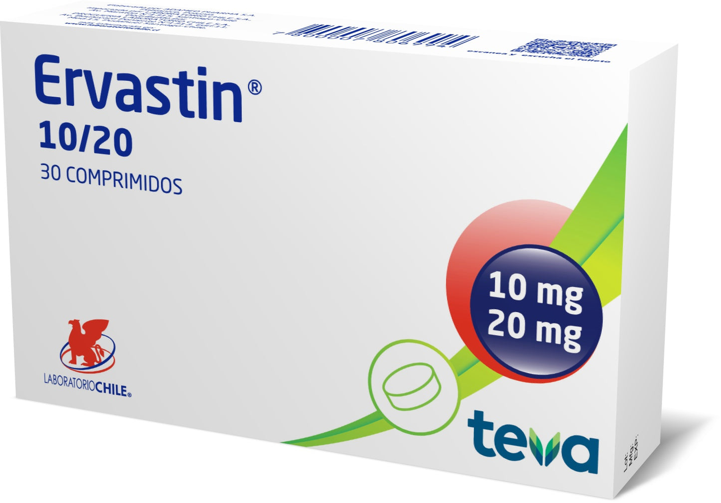 Ervastin Comprimidos 10/20 mg x 30 (Rosuvastatina/ Ezetimiba)