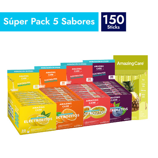 Amazing Care Electrolitos En Polvo Sabor Naranja x 12 Stickpacks