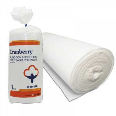 Algodon Prensado Cranberry Hidrofilo Premium x 1 Kg (Primeros Auxilio)