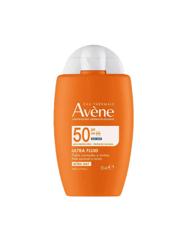 Avene Fluido Ultra Mat Spf 50+ Sin Color x 50 ml (Proteccion Solar)