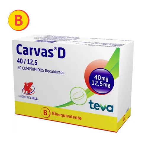 Carvas D Comprimidos 40/12,5 mg x 30 (Olmesartan + Hidroclorotiazida)