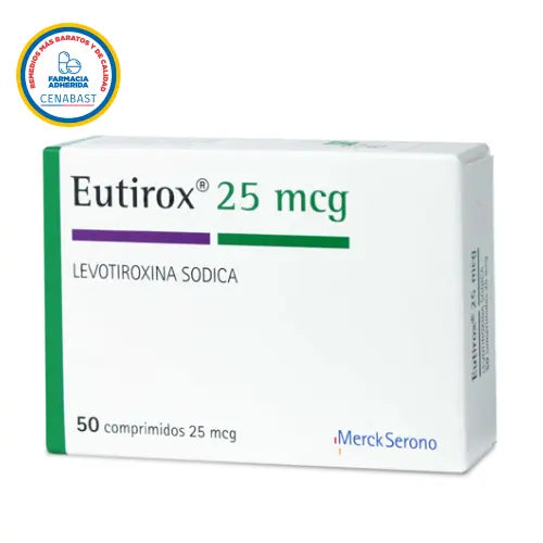 Eutirox Comprimidos 25 mcg x 50 (Levotiroxina)