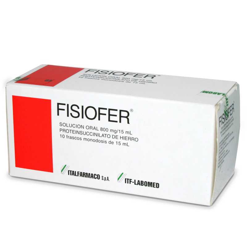 Fisiofer Solución Ora 800 mg x 15 ml x 10 Unidades (Proteinsuccilinato De Hierro)