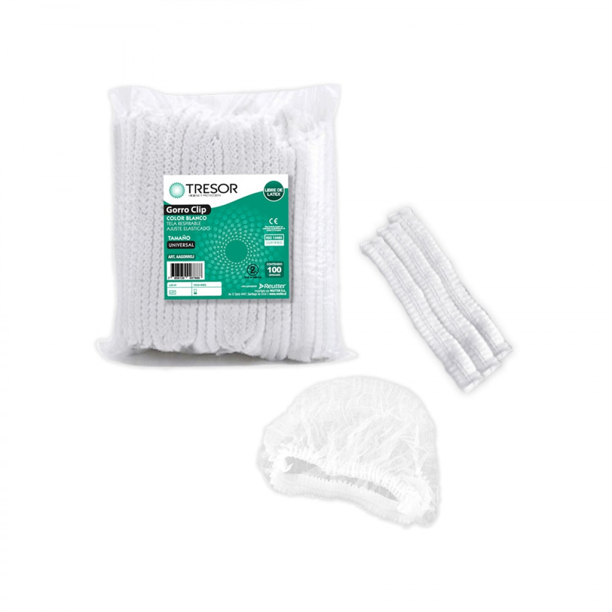 Gorro Clip Blanco Bolsa x 100 Unidades (Insumos Medicos)