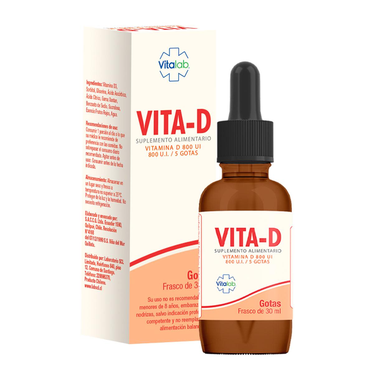 Vidyn (Vit D3 800Ui/1 Gota) Frasco 10 ml (Vitamina D3)