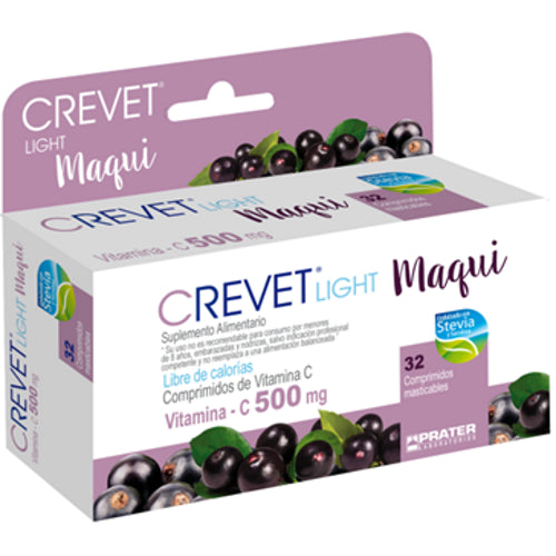 Crevet Light Maqui Comprimidos 500 mg x 32 (Vitamina C + Maqui)