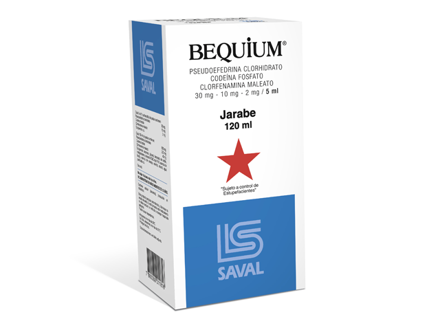Bequium Jarabe x 120 ml (Pseudoef/Codeina/Clorfenamina)