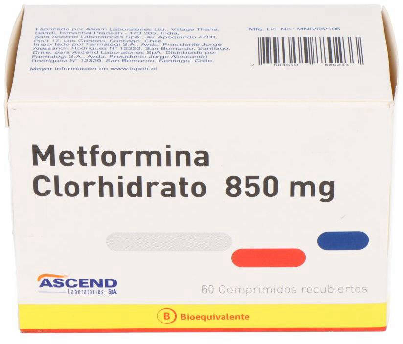 Metformina Comprimidos 850 mg x 30 Ascend