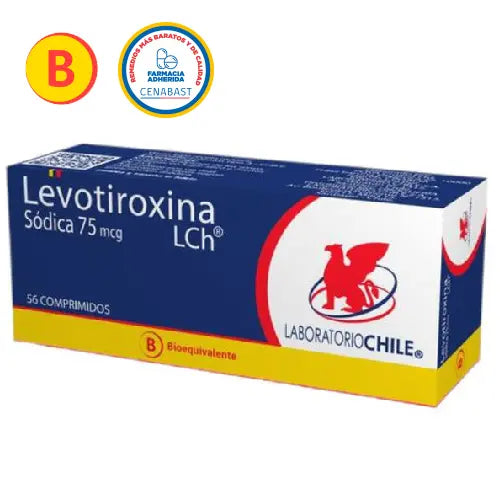 Levotiroxina Comprimidos 75 mcg x 56 Chile