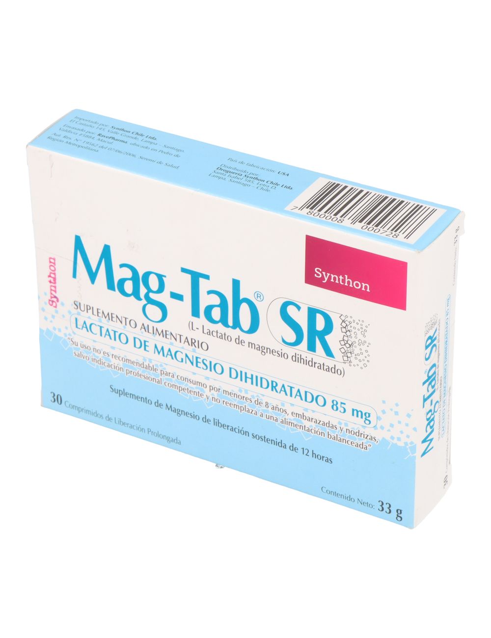 Mag-Tab Sr Comprimidos x 30 (Lactato De Magnesio)
