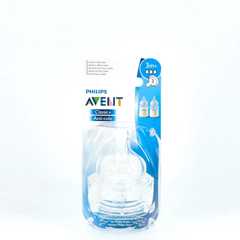 Avent Tetina Anticolico Flujo Medio 3M+ x 2 Unidades