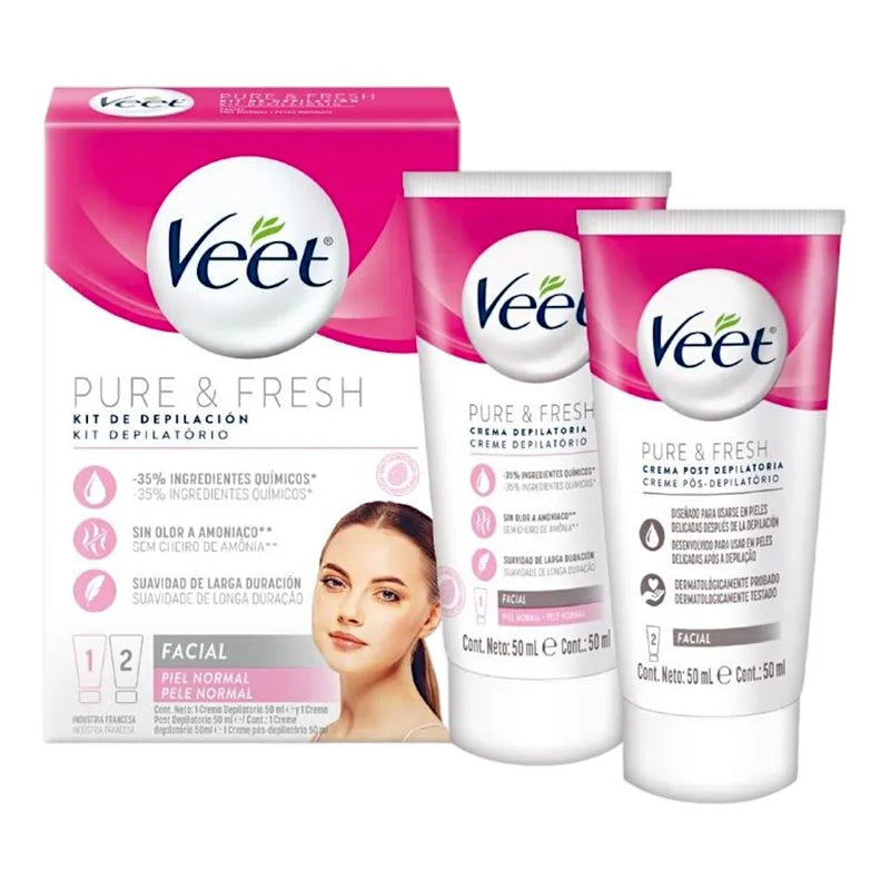Veet Kit De Depilacion Facial Piel Normal 2 x 50 ml (Depilacion Afeitado Y Maquinas)